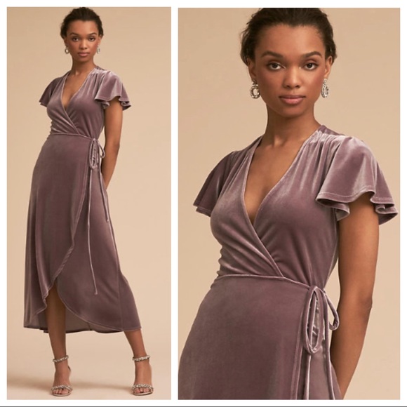 bhldn velvet wrap dress Big sale - OFF 74%